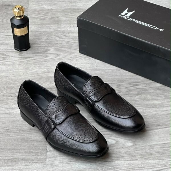Moreschi White Textured Leather Loafers