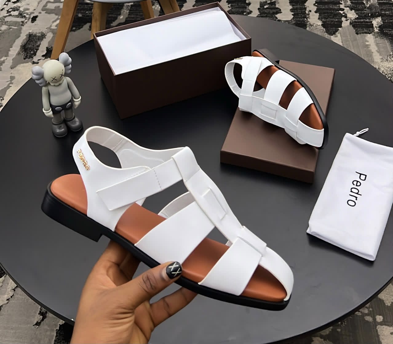 Pedro White Leather Strappy Sandals Pedro White Leather Strappy Sandals