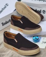 Timberland Mens Brown Canvas Slip On Sneakers