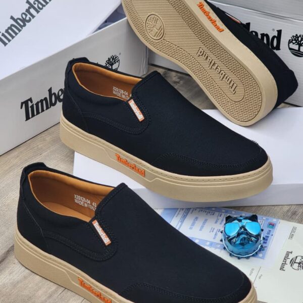 Timberland Mens Brown Canvas Slip On Sneakers
