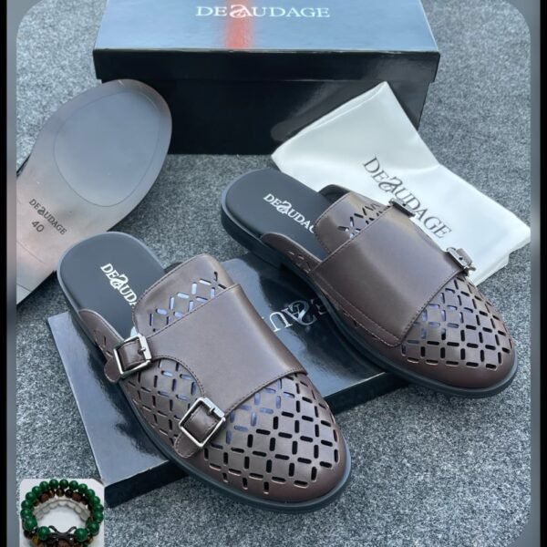 Desaudage Black Luxury Leather Half Shoes