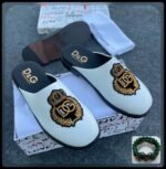 Dolce Gabbana White Luxury Slip On Half Shoes