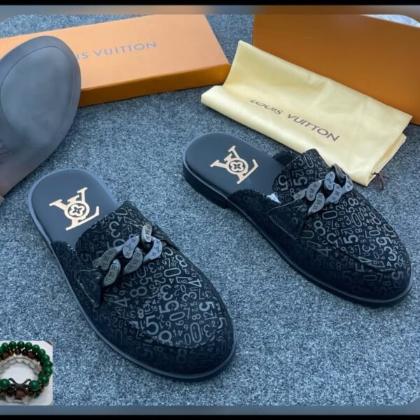 Inspired Black Monogram Corporate Mules