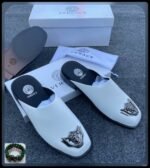 Mens Leather Medusa Half Shoes