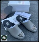 Mens Leather Medusa Half Shoes