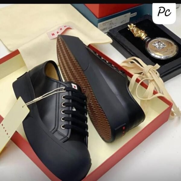 Marni Black Low Top Leather Sneakers