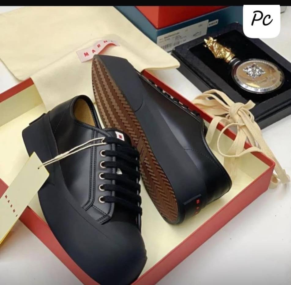 Marni Black Low Top Leather Sneakers Marni Black Low Top Leather Sneakers
