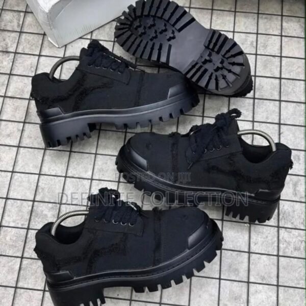Black Chunky Sole Low Top Shoes