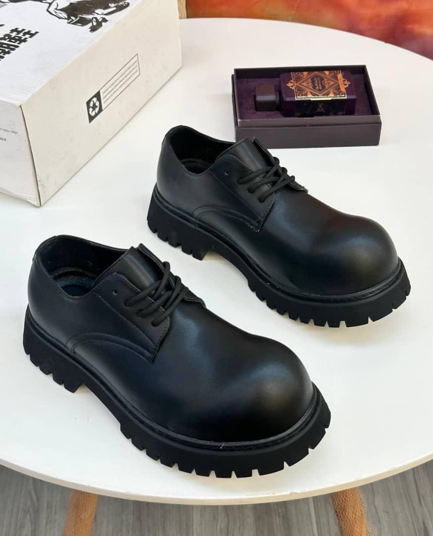 Black Chunky Platform Derby Shoes Black Chunky Platform Derby Shoes