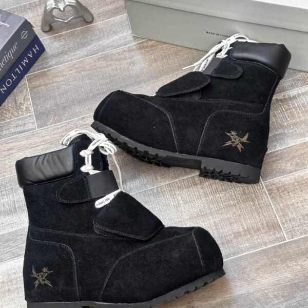 Black Suede High Top Boots
