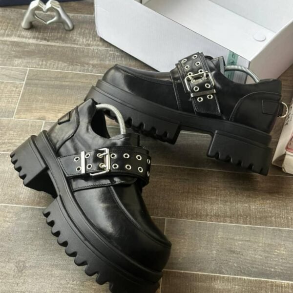 Black Chunky Platform Dress Shoe