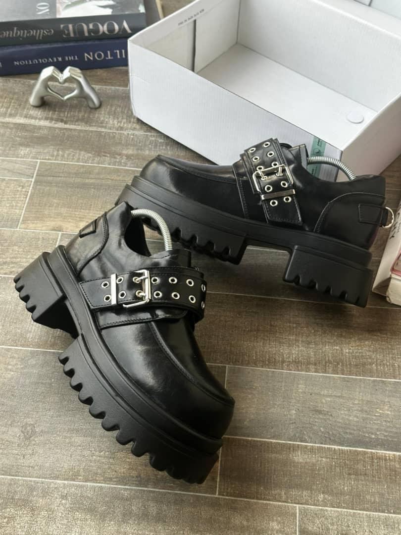 Black Chunky Platform Dress Shoe Black Chunky Platform Dress Shoe