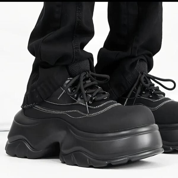 Black Chunky Platform Derby Sneakers