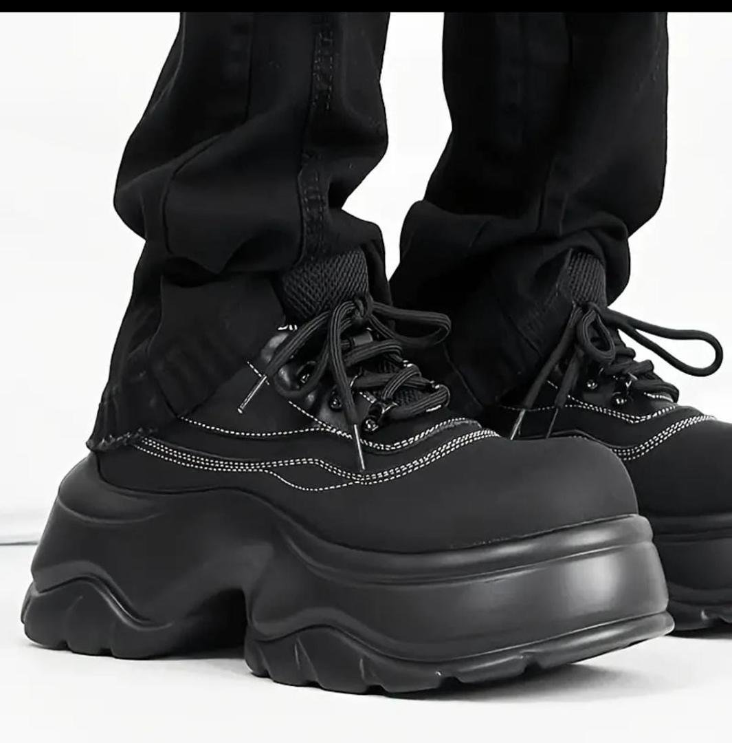 Black Chunky Platform Derby Sneakers Black Chunky Platform Derby Sneakers