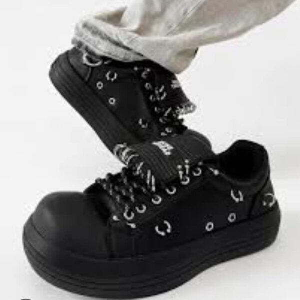 Black Chunky Platform Sneakers
