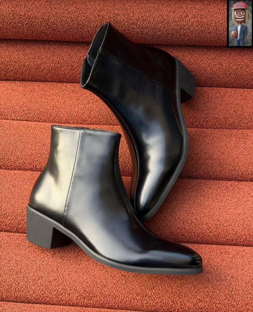 Black Leather Heeled Ankle Boots Black Leather Heeled Ankle Boots