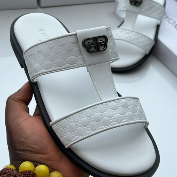 white leather palm sandal