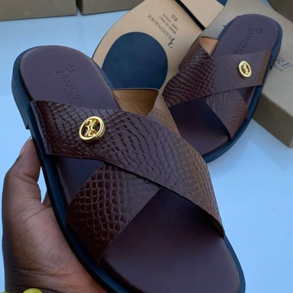 Billionaire brown slip on sandals