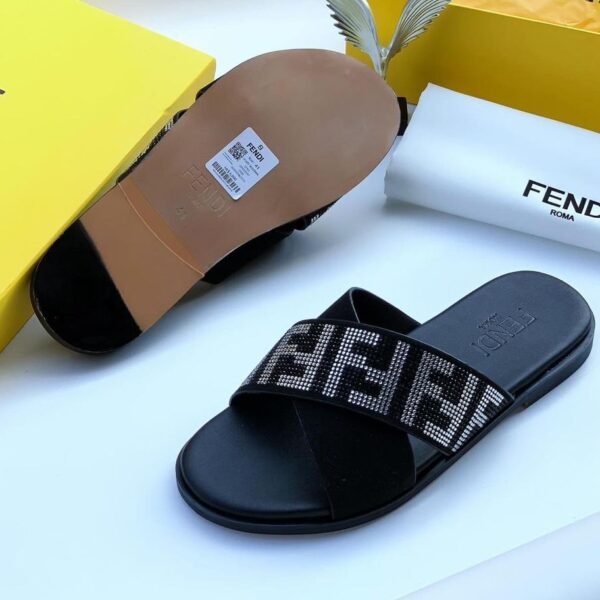 black designer style slide sandals