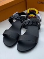 black flat sandal