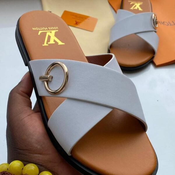 white criss cross leather sandals
