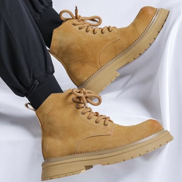 Tan Suede Rugged Lace Up Boots