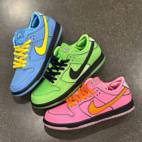 Powerpuff Girls x Nike SB Dunk Low Blossom Bubbles Buttercup Mens Sneakers