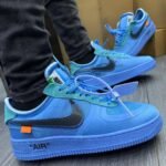 Nike Air Force 1 Low Off White Blue Lemonade Mens Designer Sneakers Luxury Casual Shoes